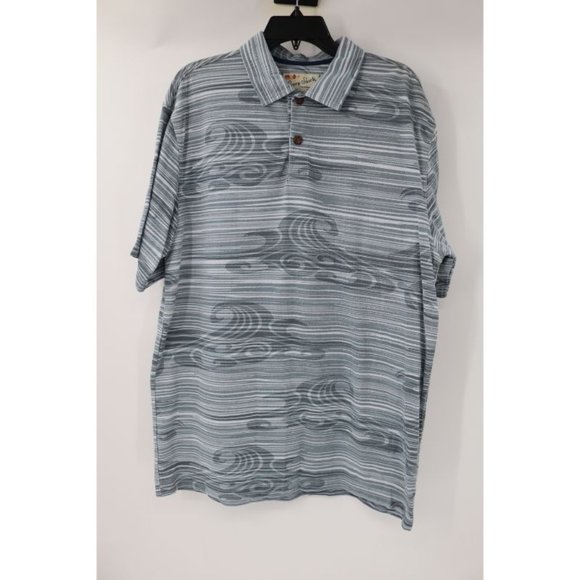 Crazy shirts shirt mens Large short sleeve Hawaiian polo cotton wave print - Picture 1 of 8